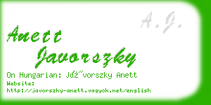 anett javorszky business card